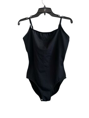 Danskin Black Spaghetti-Strap Dance Bodysuit Adult Large